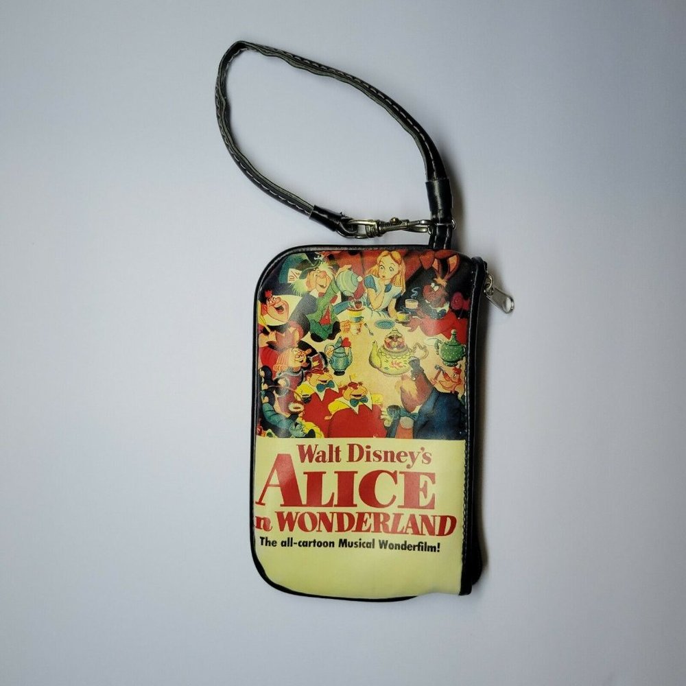 Disney Alice in Wonderland Black Nylon Purse Small Handbag / Wristlet